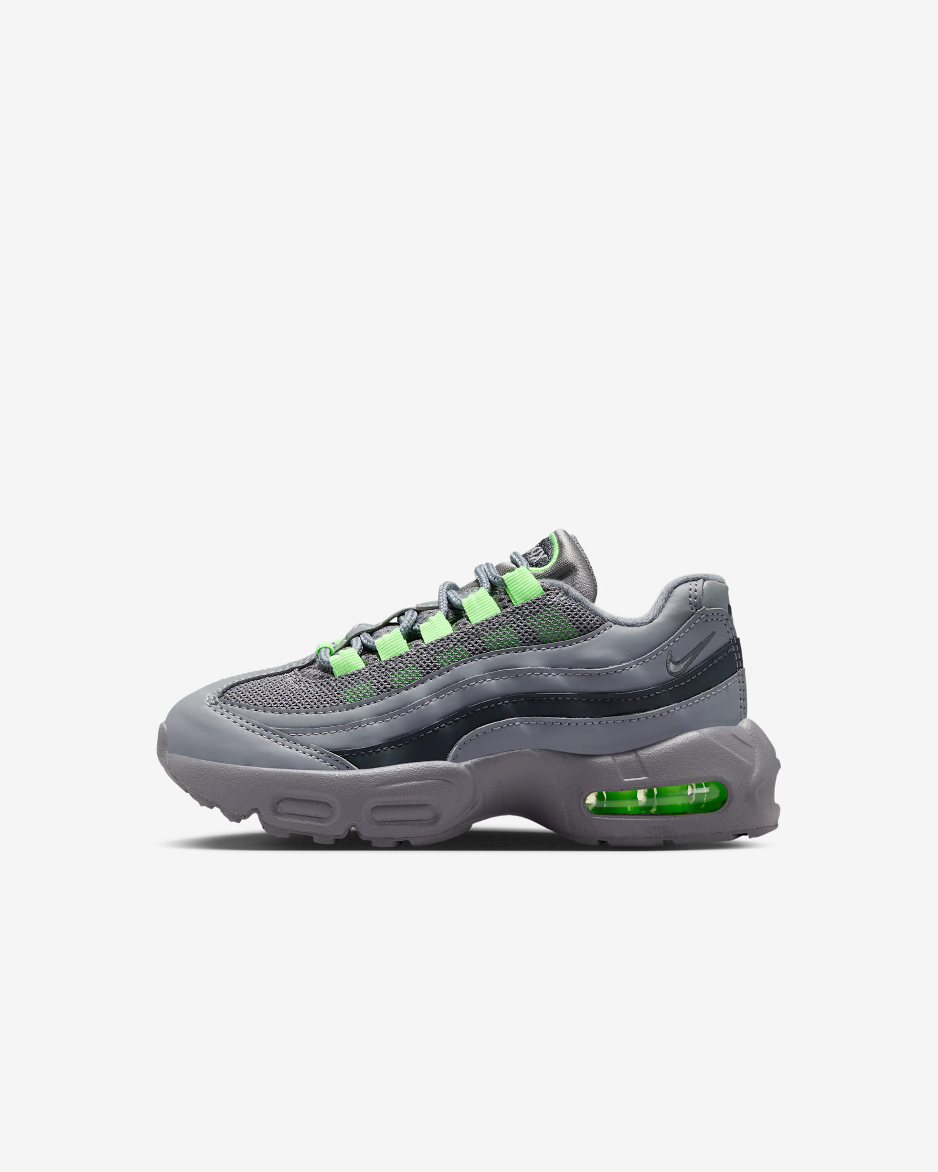NIKE Air Max 95 グレー/グリーン Nike Air Max 95 Recraft Younger Kids' Shoes. Nike LU